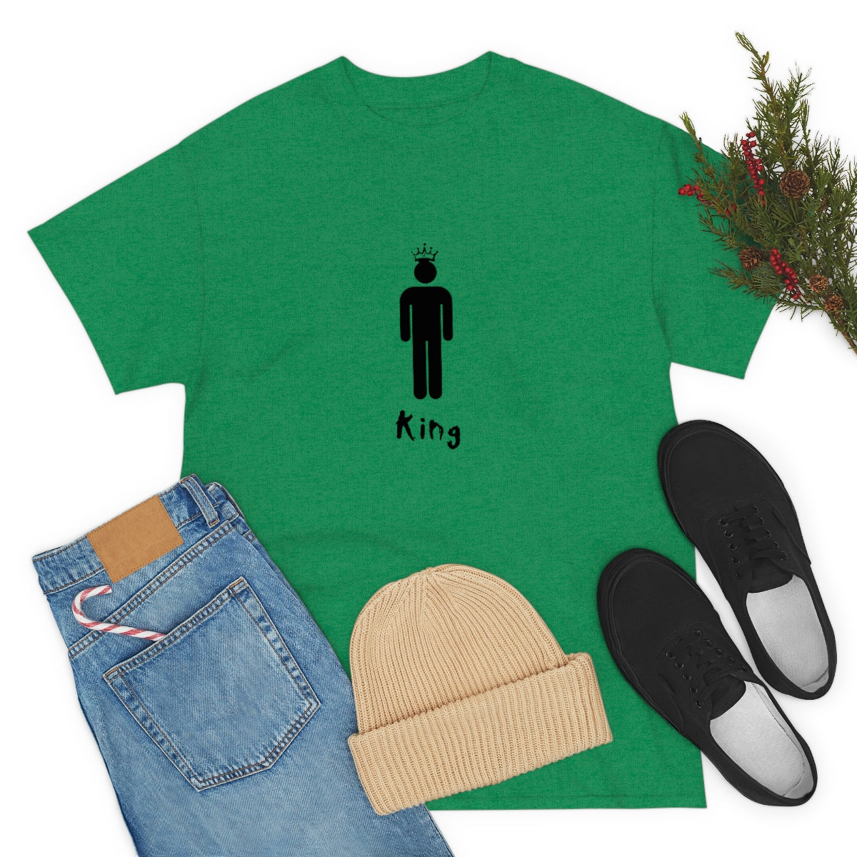 King Silhouette (Dark) Inspirational Heavy Cotton Tee