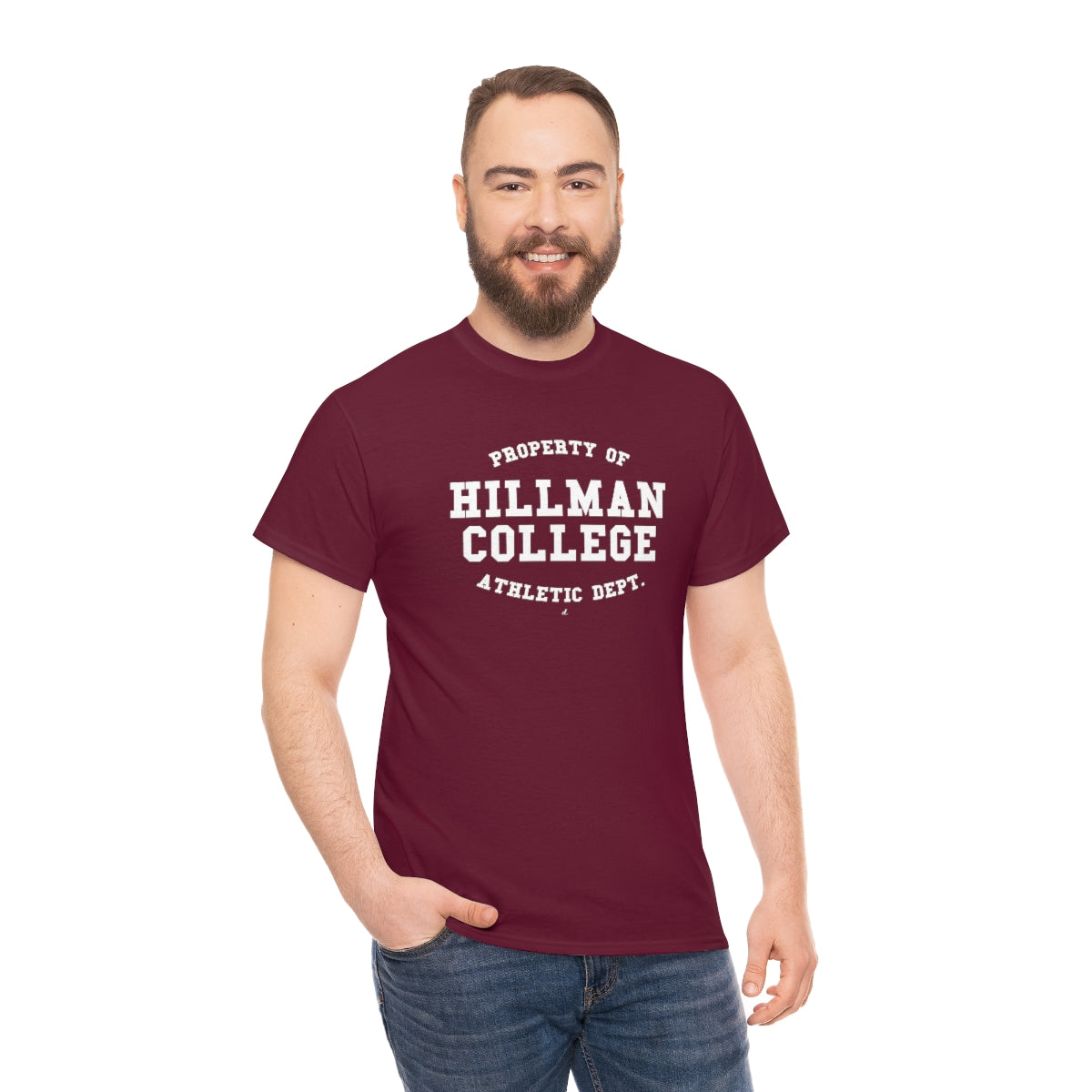 Hillman College Athletic Dept.: White Lettering Unisex Short Sleeve Tee