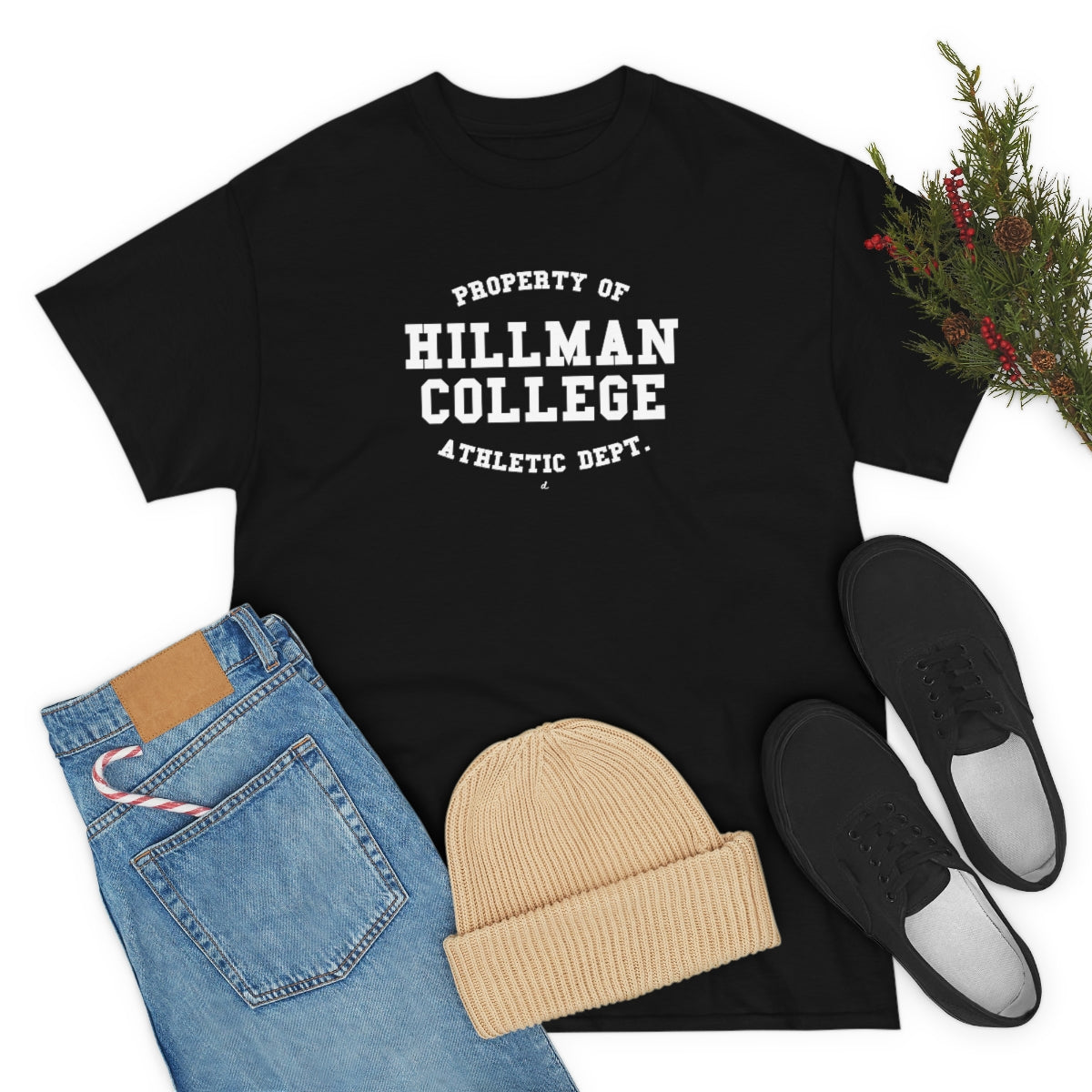 Hillman College Athletic Dept.: White Lettering Unisex Short Sleeve Tee