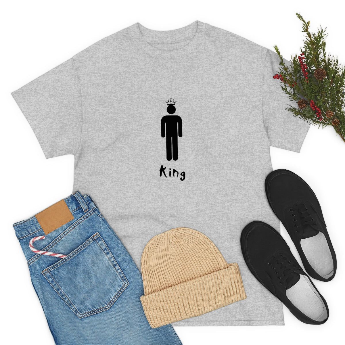 King Silhouette (Dark) Inspirational Heavy Cotton Tee