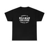 Hillman College Athletic Dept.: White Lettering Unisex Short Sleeve Tee