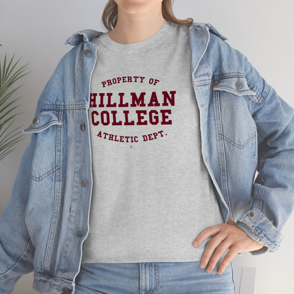 Hillman College: Maroon Lettering Unisex Short Sleeve Tee