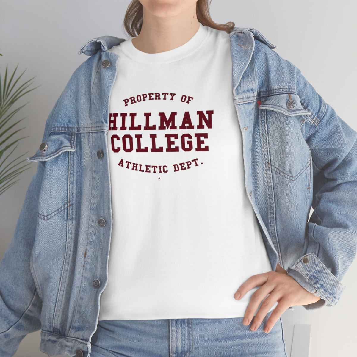 Hillman College: Maroon Lettering Unisex Short Sleeve Tee