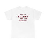 Hillman College: Maroon Lettering Unisex Short Sleeve Tee
