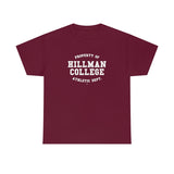 Hillman College Athletic Dept.: White Lettering Unisex Short Sleeve Tee