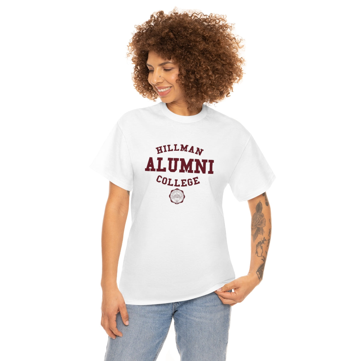 Hillman Alumni: Maroon Lettering Unisex Short Sleeve Tee