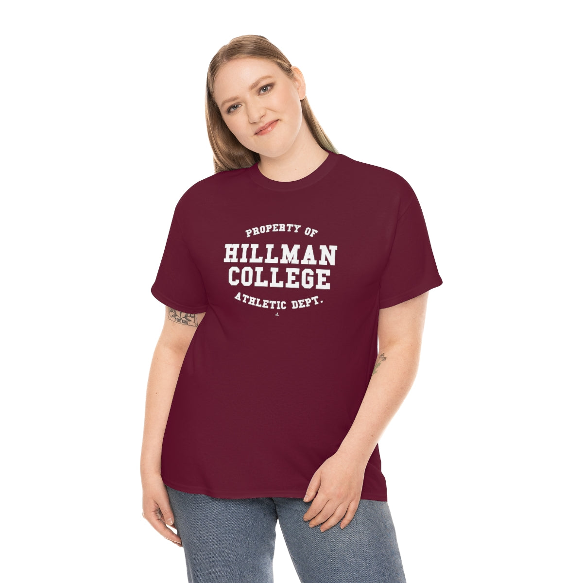 Hillman College Athletic Dept.: White Lettering Unisex Short Sleeve Tee