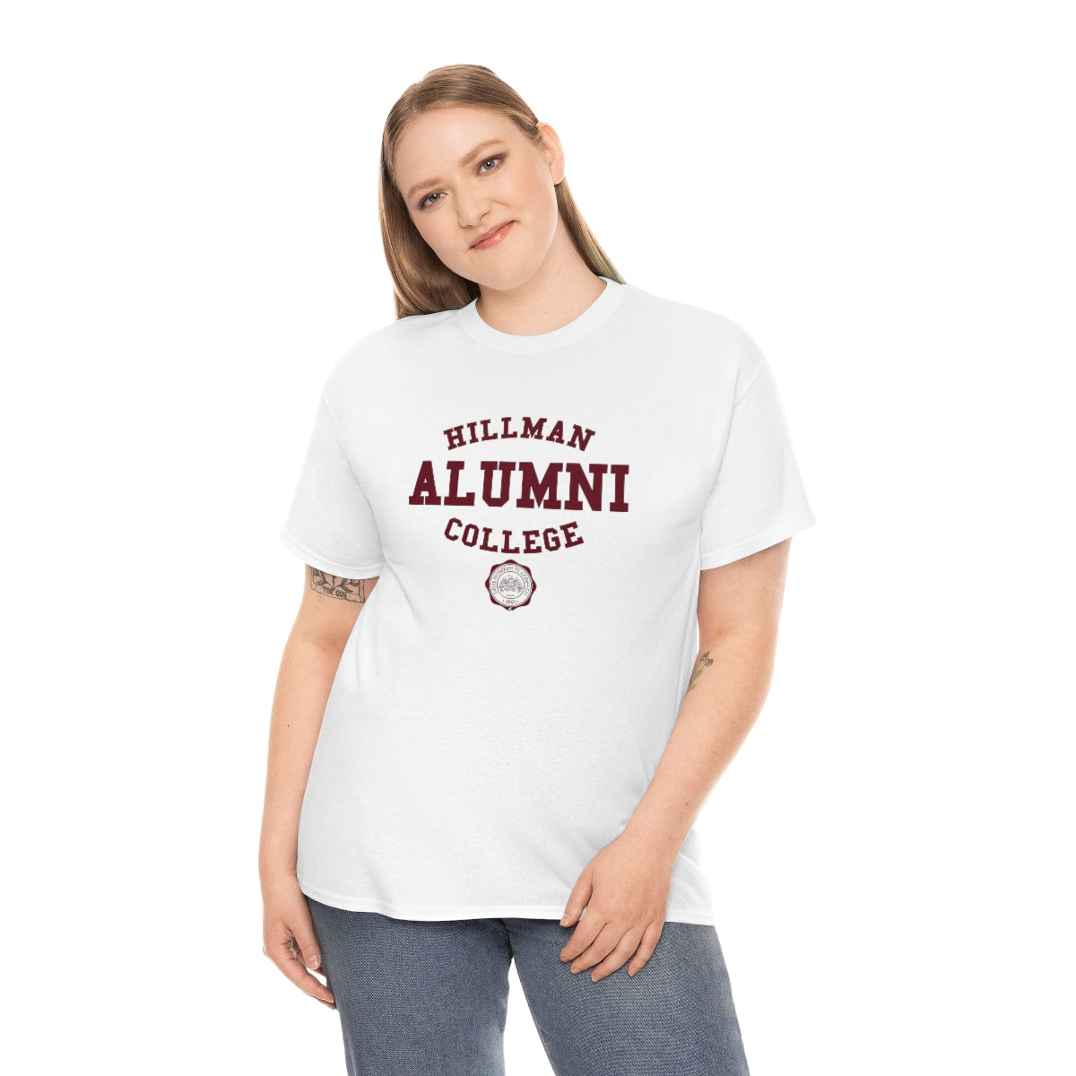 Hillman Alumni: Maroon Lettering Unisex Short Sleeve Tee