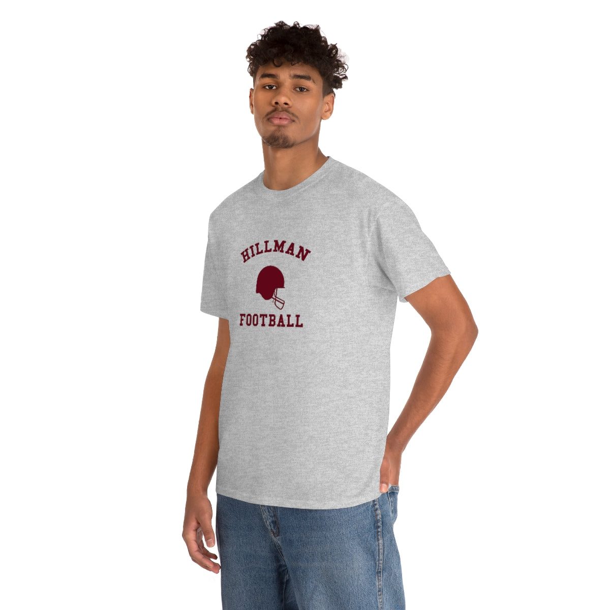 Hillman Football: Maroon Lettering Unisex Short Sleeve Tee
