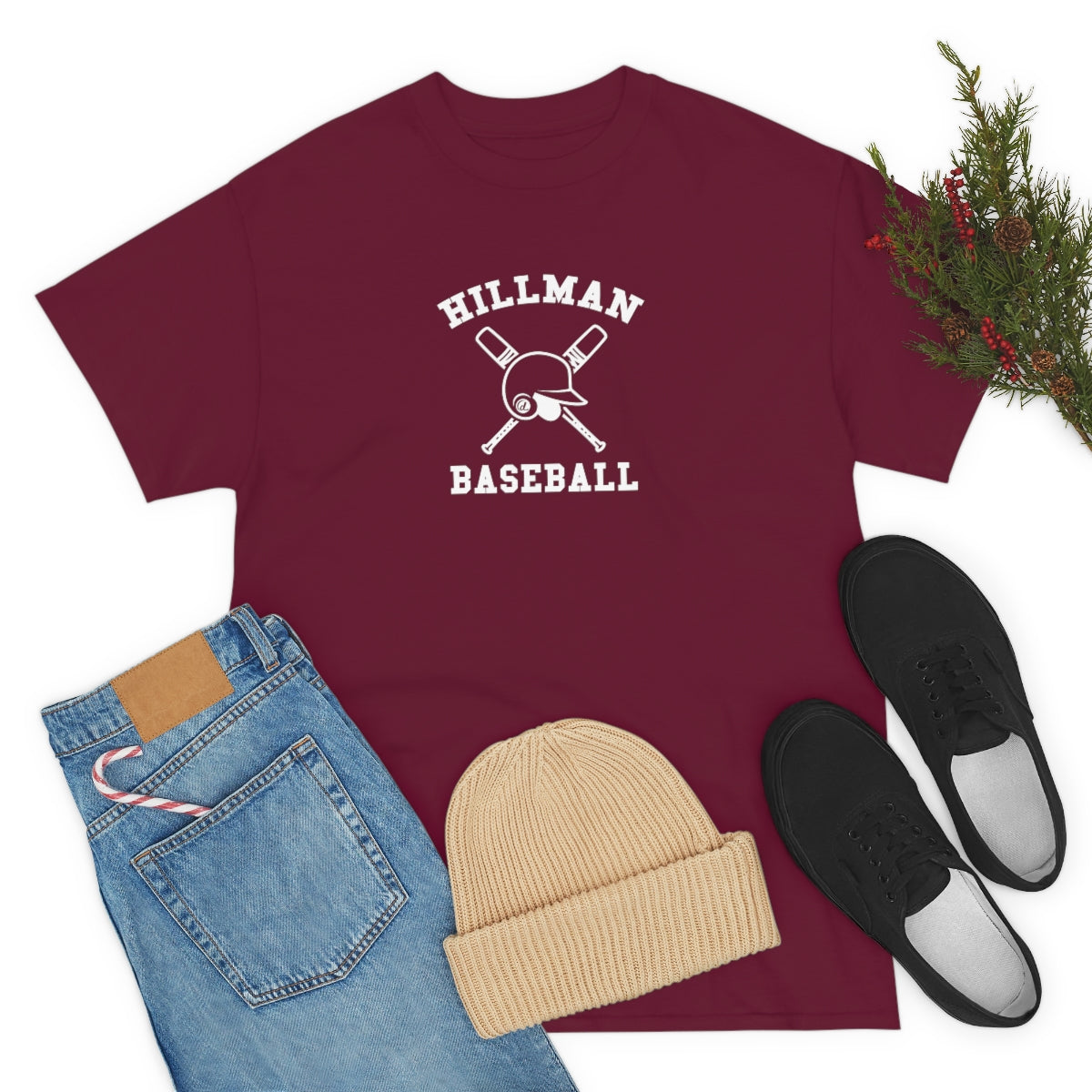Hillman Baseball: White Lettering Unisex Short Sleeve Tee