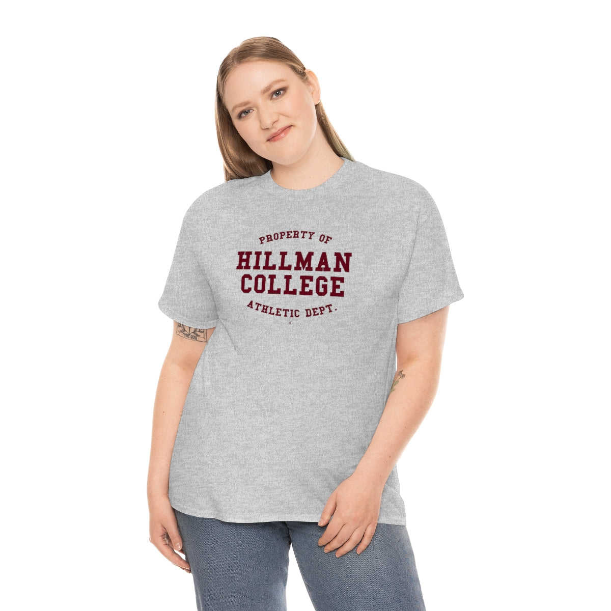 Hillman College: Maroon Lettering Unisex Short Sleeve Tee