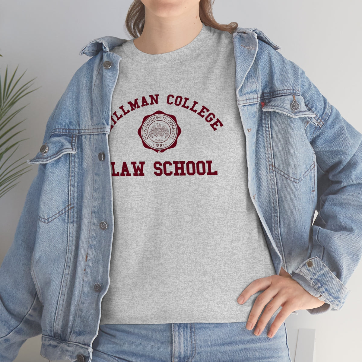 Hillman Law School: Maroon Lettering Unisex Short Sleeve Tee