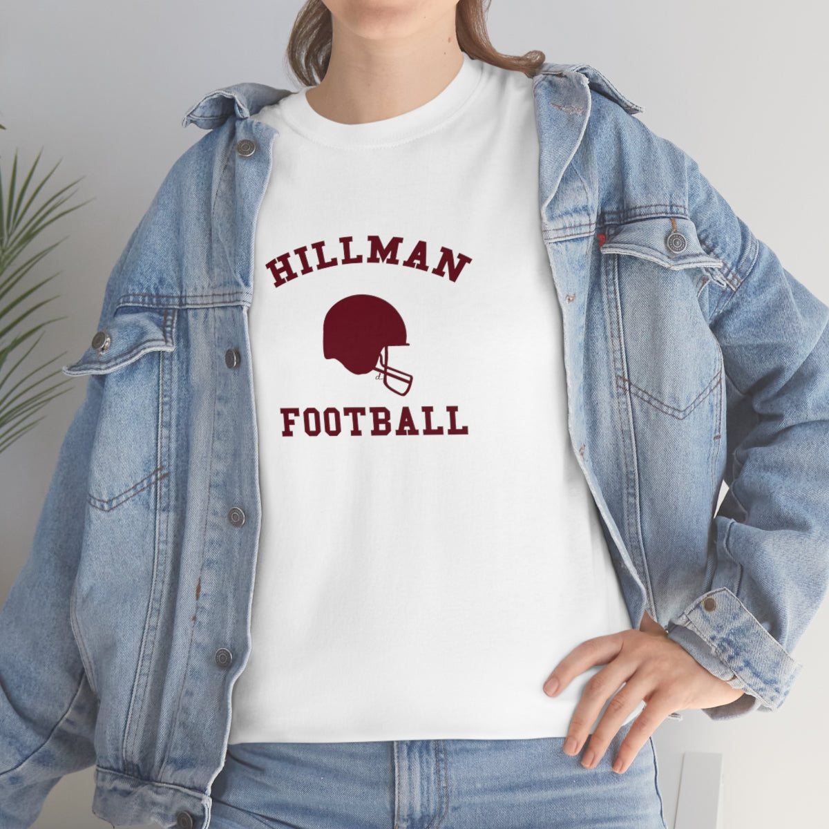 Hillman Football: Maroon Lettering Unisex Short Sleeve Tee